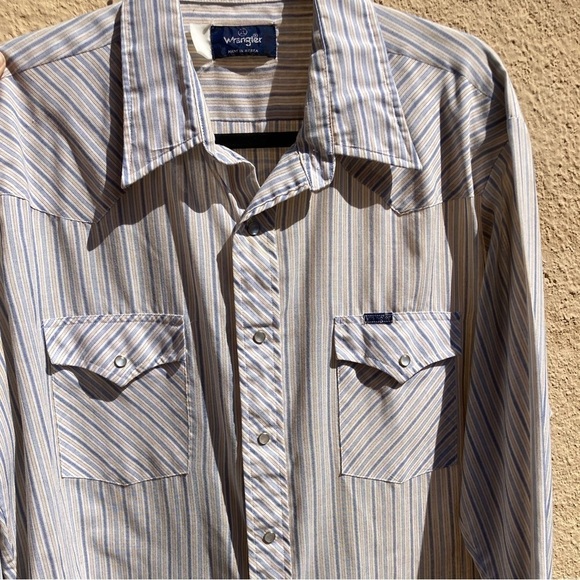 Men's Vintage Wrangler Multicolor Striped Western Shirt XL Snaps Cowboy Ranch - Picture 5 of 11